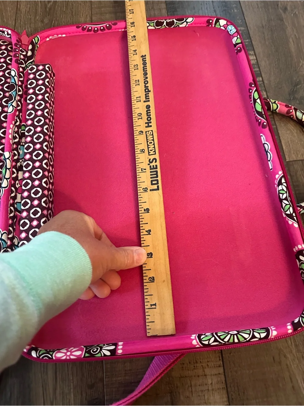 Vera Bradley Pink Cupcake Hard Shell Laptop Travel Bag Quilted Cotton Canvas EUC